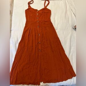 Pull & bear linen blend button down midi dress.